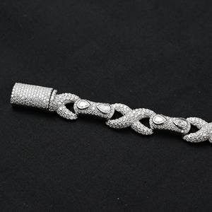 Dvars Diamond <b>Infinity</b> Moissanite Women's <b>Bracelet</b> Iced VVS D Color Solid Gold Plated 925 Sterling Silver Passes Diamond Tester - Product Image 6