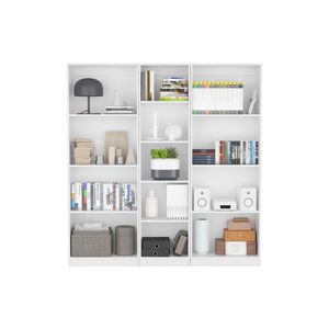 Durant 3 pezzi bianco libreria per la casa Set 67 "di larghezza con 13 ripiani per soggiorno - Product Image 2