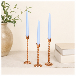 Ensemble de porte-bougies coniques en métal or rose, élégants supports de bougies en spirale pour centre de table de mariage, décoration moderne pour la maison - Product Image 2