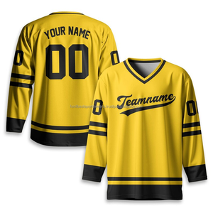 Jersey de Hockey sobre Hielo Verde Sublimado Personalizado, Uniforme de Equipo Transpirable con Cuello en V, Impresión de Logotipo Personalizado, Servicio OEM, 100% Poliéster - Product Image 2