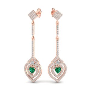 REYES Sparking 925 Sterling <b>Silver</b> Moissanite Wedding Party Wear <b>Earrings</b> For Women Heart Shape Emerald Gemstone <b>Drop</b> Jewelry - Product Image 5
