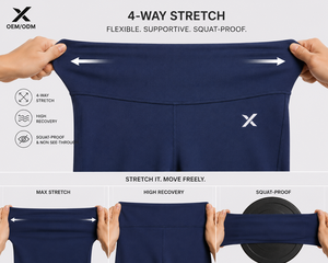 X Sports City Women's High Waist Full Length Yoga <b>Leggings</b> Tights Solid Color Seamless Spandex <b>Nylon</b> Four-Way Stretch Pants OEM - Product Image 3