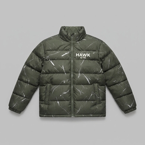 Veste matelassée verte pour homme, col montant, fermeture éclair intégrale, coupe-vent, manteau d'hiver décontracté, coupe régulière, rembourrage épais en polyester - Product Image 4