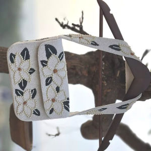 Nouvel Arrivage Sac à Main Pochette Femme Designer Perlé avec Perles de Rocaille, Sac Bandoulière Personnalisable à Chaîne Motif Géométrique Pliable - Product Image 1