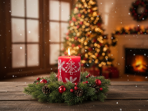 Elegante vela de parafina roja para Navidad (7,6 x 7,6 cm) para pedidos al por mayor, ecológica, añade un cálido brillo festivo a la decoración de tu hogar. - Product Image 4