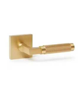 Modern Matte Black Door Handle <b>Set</b> Minimalist Zinc Alloy Interior Door Lever Sleek <b>Square</b> Backplate Home Hardware Handle - Product Image 2