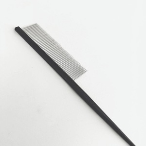 Peigne à queue de rat en métal durable, vente en gros, peigne de sectionnement des cheveux, peigne noir à dents fines, fournisseur - Product Image 4