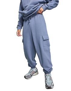 Survêtement personnalisé de haute qualité pour homme, col rond, bleu, surdimensionné, sweat-shirt à épaules tombantes et pantalon, ensemble personnalisé pour le printemps et l'hiver - Product Image 5