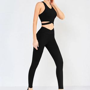 Vêtements de sport pour femmes, ensemble de yoga deux pièces, soutien-gorge de sport et leggings, tenue de sport pour la salle de sport, l'entraînement et les exercices - Product Image 2