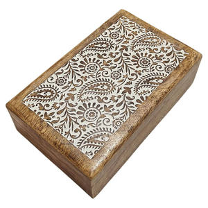 Aaliyan Impex Low Cost Wooden Keepsake Storage <b>Box</b> for Wedding <b>Memories</b> Jewelry Gifts Personal Treasures Classic Rustic Style - Product Image 6