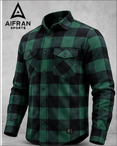 AIFRAN เสื้อเชิ้ตผ้าฝ้ายลายสก๊อตสีแดงสีดำสำหรับผู้ชายแขนยาวลำลองคอปกแบบพับได้ระบายอากาศได้ดีปุ่มสวมใส่ในฤดูใบไม้ร่วง - Product Image 4