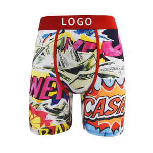 Boxers pour hommes en polyester imprimés ODM, fins, respirants, séchage rapide, coupe droite, pour l'été - Product Image 1