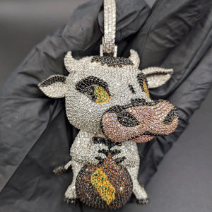 Pendentif Hip Hop en Diamant Moissanite de Haute Qualité en Argent Sterling 925 Plaqué Or Rose Jaune pour Style Unisexe - Product Image 1