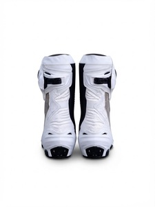 Botas de Motociclismo de Cuero Blanco Premium, Calzado Protector para Motociclistas, Equipo de Conducción para Hombre - Product Image 2