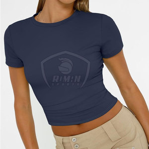 Nouveau Top Court Sans Coutures pour Femme avec Logo Frontal, Manches Courtes, Idéal pour le Fitness – Qualité Supérieure, Très Tendance - Product Image 3
