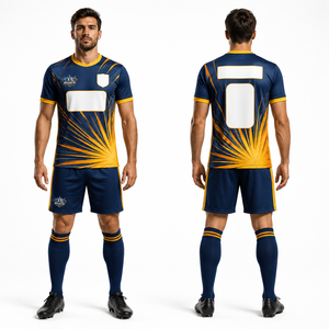 Tenues de football d'entraînement pour hommes, personnalisables avec le nom de l'équipe, en tissu mesh, broderie personnalisée, vêtements de sport confortables et respirants - Product Image 1