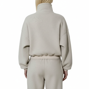 Conjunto de sudadera con capucha y cremallera para mujer, con logotipo personalizado, fabricante de conjuntos de sudaderas extragrandes. - Product Image 2