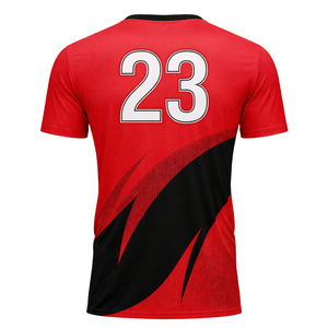 เสื้อฟุตบอลคอวีผู้ชายแบบสั่งทำพิเศษ ระบายความร้อนได้ดี แขนสั้น ผ้าตาข่าย ซับเหงื่อ ทรงแอธเลติก เหมาะกับทุกฤดูกาล สกรีนชื่อและหมายเลขด้านหน้าได้ - Product Image 4