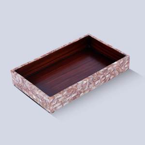 Decorative Wooden And Mother Of Pearl Serving Tray With Unique <b>Mosaic</b> Pattern For Luxury Home Interiors - Product Image 6