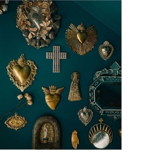 Gold Plated Metal Sacred Heart <b>Mirror</b> Decorative Sunburst Mirrored Wall <b>Hanging</b> Ornament for Easter Decor - Product Image 3
