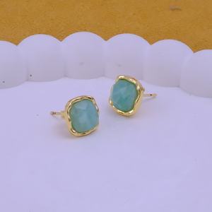 ต่างหูสตั๊ดรูปเบาะอเมซอนตามธรรมชาติที่ทันสมัยสำหรับผู้หญิงเครื่องประดับทองเหลืองป้องกันการเสื่อมเสีย - Product Image 2