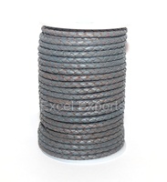 Cordon tressé en cuir véritable marron 3mm/4mm - Accessoires de bijouterie multi-usages pour la fabrication de colliers DIY, qualité excellente, 10m/20m, livraison express
