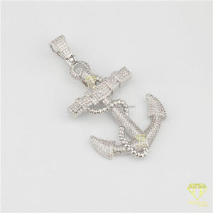Iced Out Pendant in 925 Sterling <b>Silver</b> with VVS Moissanite Diamond Hip Hop Jewelry - Product Image 3