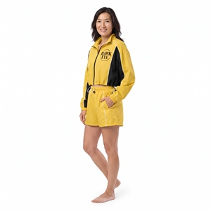 <b>Women</b>’s Custom Nylon Tracksuit Set OEM Logo <b>Windbreaker</b> Jacket with Shorts - Product Image 6