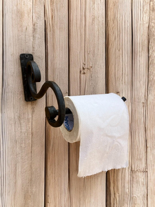 Hand Forged Iron <b>Toilet</b> Paper <b>Holder</b> Rustic Farmhouse Bath Decor <b>Wall</b> <b>Mounted</b> <b>Toilet</b> <b>Roll</b> <b>Holder</b> Handmade Iron Tissue Dispenser - Product Image 1