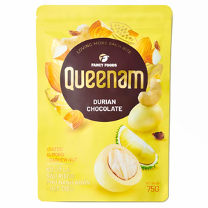 Offre Spéciale : Dragées au Chocolat Personnalisées, Marque Privée, Vente en Gros, HALAL, 75g – Snacks Confisés aux Noix d'Amande et de Cajou enrobés de Chocolat Durian - Product Image 1