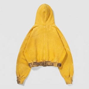 Sudadera con capucha de invierno para hombre, con pedrería efecto desgastado, estilo vintage, de forro polar grueso, cortavientos, al por mayor, para niños - Product Image 4