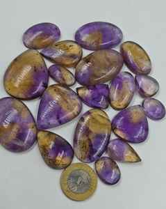 2025 cabujón de cuarzo ametrino Natural hecho a mano, piedras preciosas de cristal sueltas de tamaño mixto para collar, venta de fábrica de Jaipur - Product Image 2