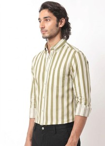 Camisa Clásica Casual a Rayas, Transpirable, de Verano, 100% Algodón, con Botones, ODM - Product Image 2
