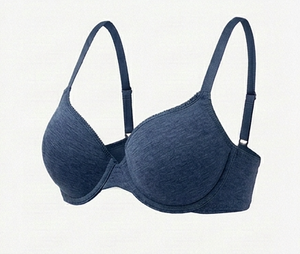 Soutien-gorge sans couture sans armatures pour femme, couleur unie, bonnets triangulaires, dos nu, bretelles non réglables, lavable en machine, en tricot de coton et élasthanne - Product Image 3
