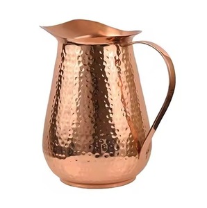Elegant <b>Copper</b> Water Jug Smooth Finish Drinkware Pitcher for Home Kitchen Dining <b>Table</b> Daily Use Gift Purpose Serving Pot - Product Image 3