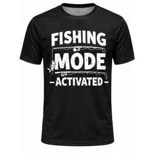 T-shirt en polyester noir à séchage rapide pour homme, mode pêche activé, UPF 50, vêtements d'extérieur - Product Image 2