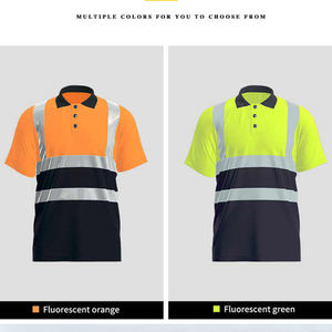High Visibility Summer Custom Breathable Quick Dry CE Certified Waterproof <b>Flame</b>-Retardant Polo <b>Shirts</b> Reflective Strips Safety - Product Image 4
