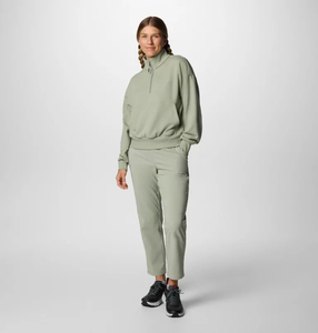 Sweat-shirt surdimensionné à demi-zip pour femme Silk Road, couleur unie, décontracté d'été, imprimé, technique de lavage à l'acide, style streetwear, devant - Product Image 4