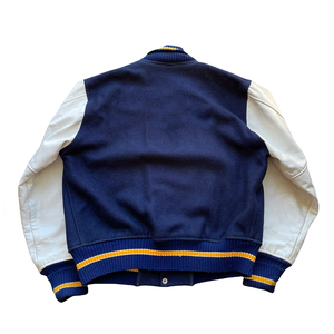 Streetwear College Varsity <b>Jacket</b> For Men's Blue Color <b>Leather</b> Sleeve Baseball Bomber Letterman Varsity <b>Jacket</b> With Side Pocket - Product Image 2