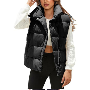 Women's Quilted Winter Vest <b>Lightweight</b> <b>Puffer</b> <b>Jacket</b> Sleeveless Breathable Nylon Outerwear Warm Padding Windproof Zipper Front - Product Image 3