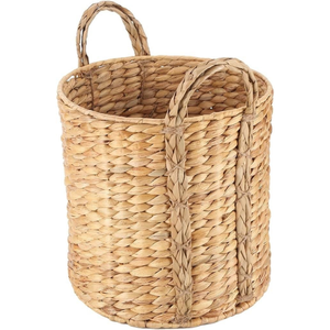 Cesta de almacenamiento de jacinto de agua tejida a mano grande superventas cesta de ropa de lavandería sostenible para el hogar de alta calidad hecha a mano - Product Image 1