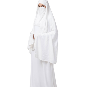 Robe longue ample en coton blanc sans manches, couleur unie, pour toutes les saisons, tenue de prière pour femmes - Product Image 5