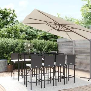 Ensemble de bar de jardin noir et blanc crème - Product Image 1