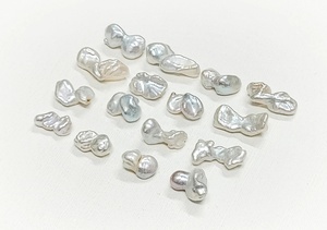 Perles Keshi naturelles de qualité AAA, pépites de perles d'eau douce blanches 15*7 mm, perle Keshi 100% PIERRE PRÉCIEUSE NATURELLE pour la création de bijoux - Product Image 4
