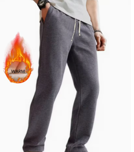 Pantalon de survêtement gris pour homme Hardihood International en polaire polyester/coton, taille élastique avec cordon de serrage, poches latérales, pantalon décontracté chaud - Product Image 5