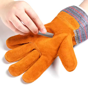 Gants de sécurité en cuir industriels, OEM, ODM, logo personnalisé, gants durables pour la soudure et les travaux généraux, fabricant - Product Image 3