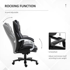 Sedia da Ufficio Direzionale Grande e Alta - Schienale Alto Regolabile con Imbottitura Spessa Nera - Base in Nylon Certificata BIFMA - Product Image 5