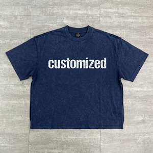 T-Shirt da Uomo Oversize Blu Navy Personalizzata con Stampa, Manica Corta, Collo Tondo, Stile Casual in Cotone Jersey - Product Image 2