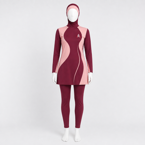 Ensemble burkini modeste pour femmes, avec un design couvrant pratique, tissu à séchage rapide et confort flexible pour la natation, service OEM - Product Image 1