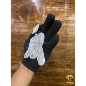 Pendentif personnalisé de luxe JR 319 avec lettres serties de diamants en argent sterling 925 avec diamants en moissanite de qualité supérieure - Product Image 3